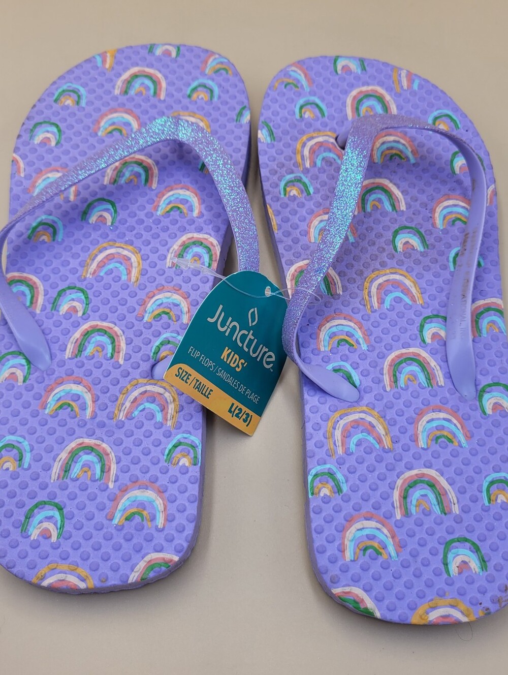 Juncture Kids Purple Rainbow Flip Flop Sandals